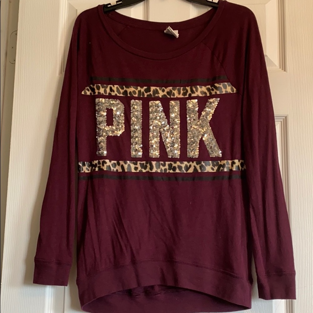 Maroon oversized long sleeve shirt from PINK